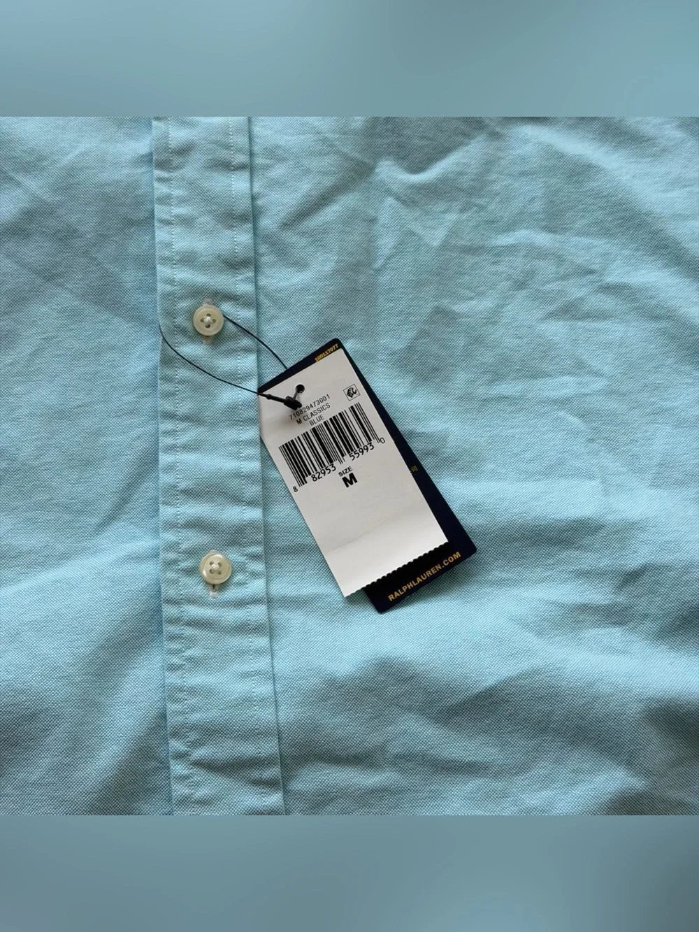 NWT Polo Ralph Lauren Oxford Shirt Men’s Size Medium Light Blue Custom Fit